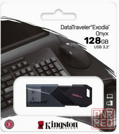 Накопитель Usb 3.2 128гб Kingston Datatraveler Exodia Onyx (Dtxon/128gb), черный (арт-6377) Донецк - изображение 1