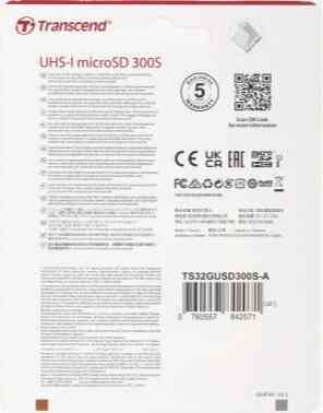 Карта памяти 32gb Transcend Ts32gusd300s-A Microsdhc Class 10 U1 300s + адаптер (арт-5511) Донецк
