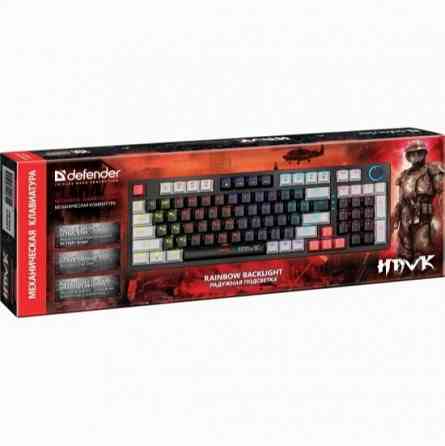 Клавиатура Defender Hawk Gk-418 Ru (Brown Sw) черный/белый (45419) (арт-4397) Донецк