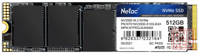 Твердотельный накопитель Ssd M.2 Nvme Netac Nv2000 512gb Pcie Nvme 3.0 X4 3d Nand Nt01nv2000-512-E4x Донецк - изображение 1