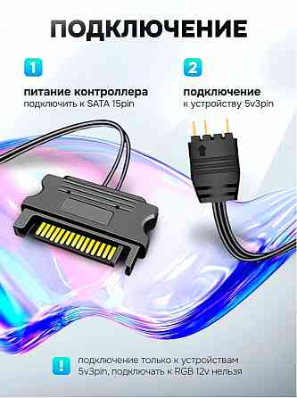 Контроллер Coolmoon Argb 5v 3 Pin для подключения подсветки (светодиодной ленты, кулера, вентилятора Донецк