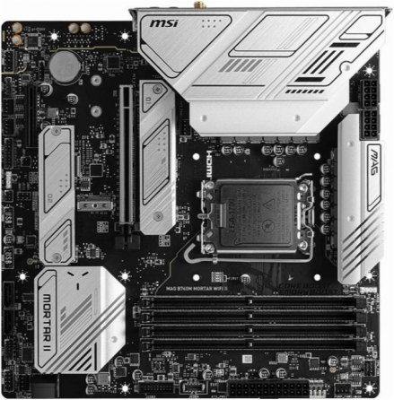 Материнская плата Msi Mag B760m Mortar Wifi Ii Matx Lga1700 4ddr5 Pci-Ex16 Pci-Ex4 3m.2 4sata3 Usb3. Донецк