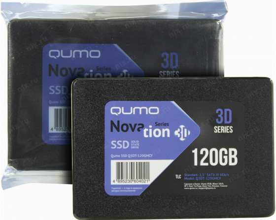 Твердотельный накопитель Ssd 120gb Qumo Novation Tlc 3d 2.5" 550/450 Mb/S, Mas1102a, Tbw 250tb (Q3dt Донецк