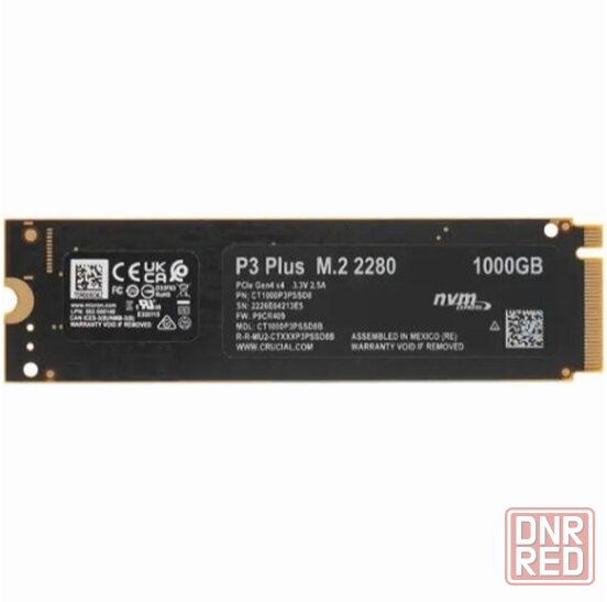 Твердотельный накопитель Ssd M.2 Nvme Crucial P3 Plus 1тб, M.2 2280, Pcie 4.0 X4 (Ct1000p3pssd8) (ар Донецк - изображение 2