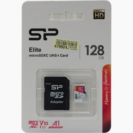 Флеш карта Microsdxc 128gb Class10 Silicon Power Sp128gbstxbv1v20sp Elite + Adapter (арт-5208) Донецк