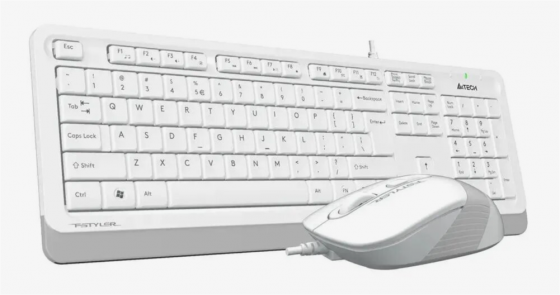 Комплект (клавиатура+мышь) A4tech Fstyler F1010, Usb, проводной, белый и серый [F1010 White] (арт-93 Донецк
