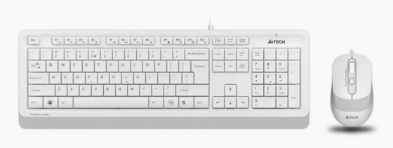 Комплект (клавиатура+мышь) A4tech Fstyler F1010, Usb, проводной, белый и серый [F1010 White] (арт-93 Донецк