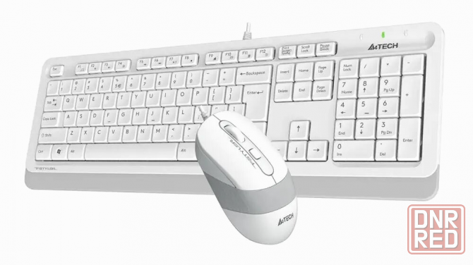 Комплект (клавиатура+мышь) A4tech Fstyler F1010, Usb, проводной, белый и серый [F1010 White] (арт-93 Донецк - изображение 2
