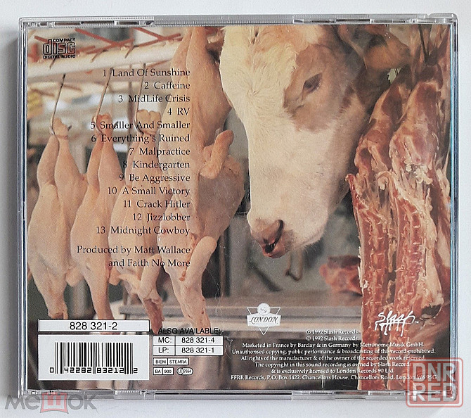 Faith No More - 1992 "Angel Dust", компакт-диск | CD (Slash, 828 321-2), Germany | Германия Донецк - изображение 4