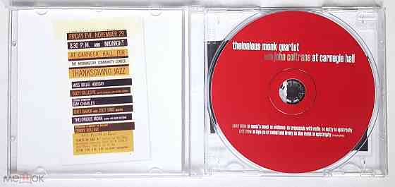 Thelonious Monk Quartet with J.Coltrane - 2005 "At Carnegie Hall", CD, неофициальное издание, Россия Донецк