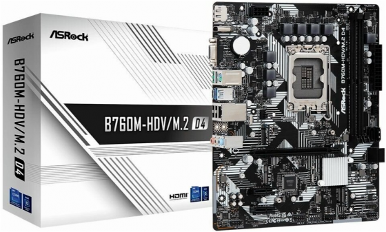 Материнская плата Asrock B760m-Hdv/M.2 D4, Rtl Lga1700 (арт-7525) Макеевка