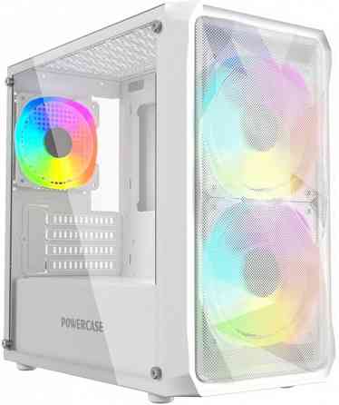 Корпус Powercase Mistral Micro A3w Argb, Tempered Glass, 2x 140mm Argb Pwm+1x 120mm Argb Pwm, белый, Макеевка