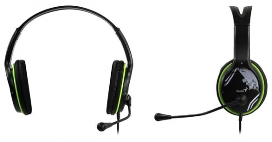 Компьютерная гарнитура Genius Hs-400a, черный/зеленый (арт-2286) Макеевка