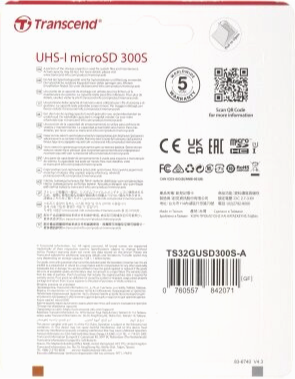 Карта памяти 32gb Transcend Ts32gusd300s-A Microsdhc Class 10 U1 300s + адаптер (арт-3030) Макеевка