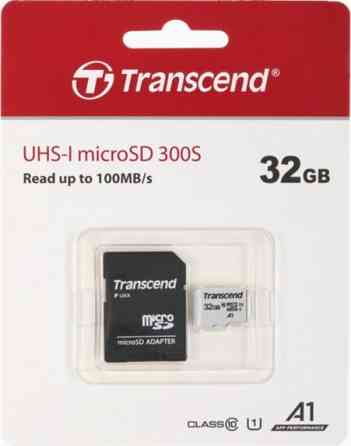 Карта памяти 32gb Transcend Ts32gusd300s-A Microsdhc Class 10 U1 300s + адаптер (арт-3030) Макеевка