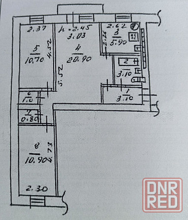 Продается 3 ком. квартира , универмаг Радуга в Ленинском р-н. Донецк - изображение 8