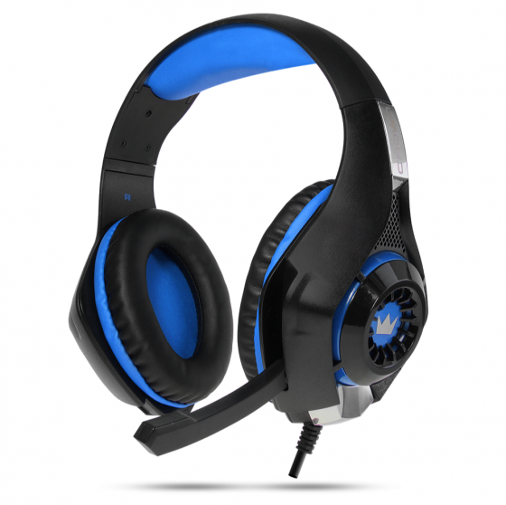 Игровые наушники проводные с микрофоном Crown Micro Cmgh-101t чёрный/синий (арт-3238) Макеевка