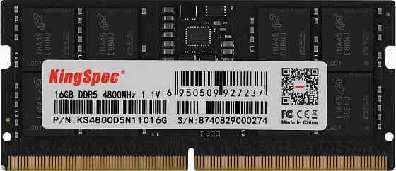Оперативная память So-Dimm Kingspec Ddr5 16gb 4800mhz Ks4800d5n11016g Rtl Pc5-38400 Cl40 So-Dimm 288 Макеевка