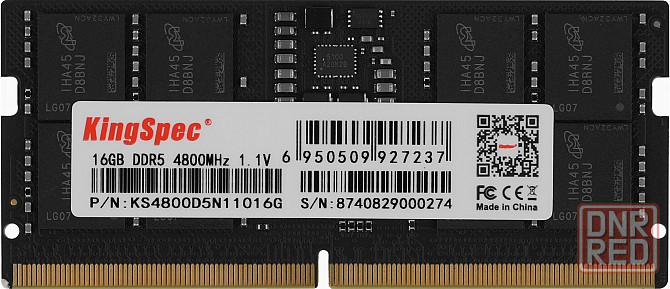 Оперативная память So-Dimm Kingspec Ddr5 16gb 4800mhz Ks4800d5n11016g Rtl Pc5-38400 Cl40 So-Dimm 288 Макеевка - изображение 1
