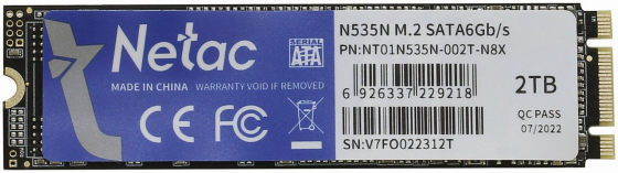 Твердотельный накопитель Ssd M.2 Sata Netac 2tb Sata (Nt01n535n-002t-N8x) (арт-2903) Макеевка