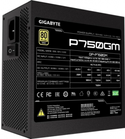 Блок питания Gigabyte Gp-P750gm 750w, 80+ Gold, черный (арт-5751) Макеевка