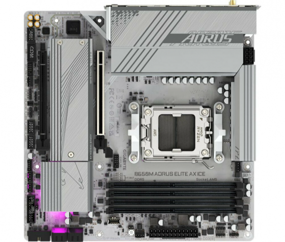 Материнская плата Gigabyte B650m A Elite Ax Ice, Socketam5, Amd B650, Matx (арт-1880) Макеевка