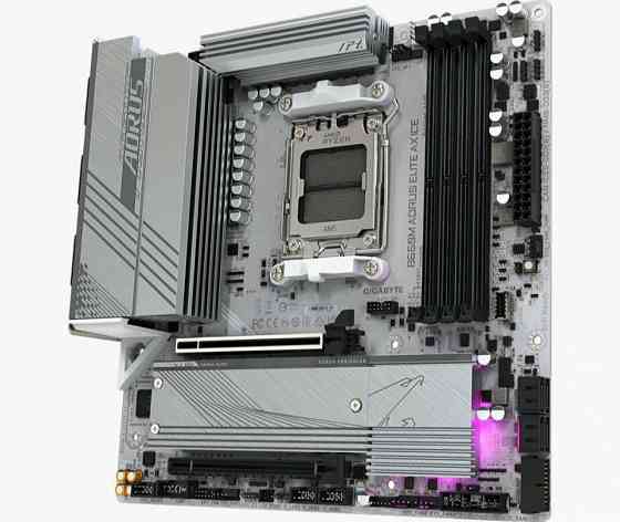 Материнская плата Gigabyte B650m A Elite Ax Ice, Socketam5, Amd B650, Matx (арт-1880) Макеевка