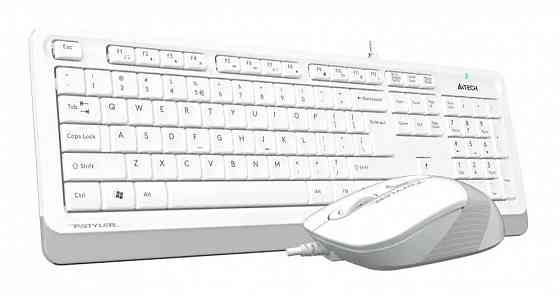 Комплект (клавиатура+мышь) A4tech Fstyler F1010, Usb, проводной, белый и серый [F1010 White] (арт-64 Макеевка
