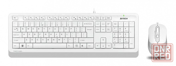 Комплект (клавиатура+мышь) A4tech Fstyler F1010, Usb, проводной, белый и серый [F1010 White] (арт-64 Макеевка - изображение 1