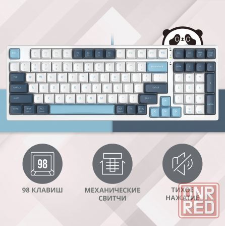 Игровая клавиатура A4tech Fstyler Fs300, русские и английские буквы, белый (Fs300 Panda Snowboarding Макеевка - изображение 1