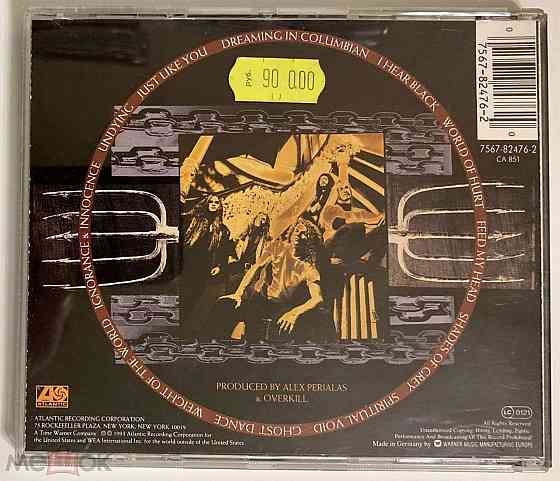 Overkill - 1993 "I Hear Black", компакт-диск | CD (Atlantic, 7567-82476-2), Germany | Германия Донецк