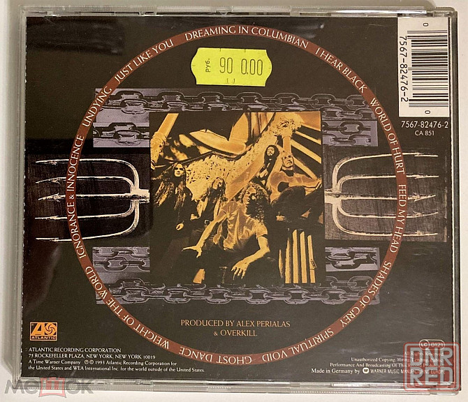 Overkill - 1993 "I Hear Black", компакт-диск | CD (Atlantic, 7567-82476-2), Germany | Германия Донецк - изображение 4