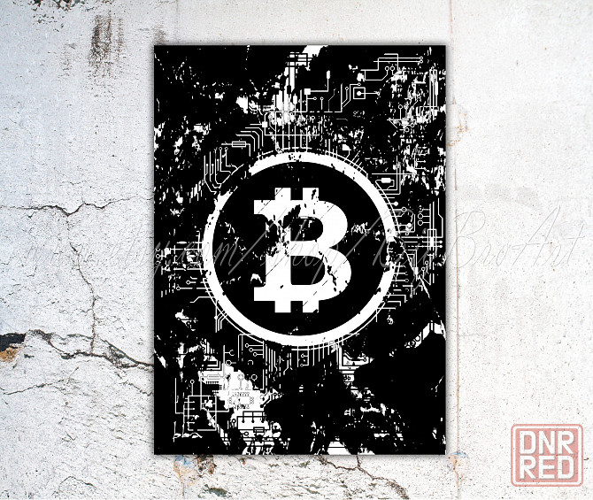 Картина на холст "bitcoin network" 60*80см Донецк - изображение 1