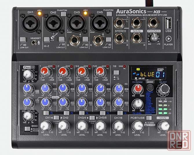 Микшерный пульт AuraSonics K8, микшер, звуковая карта, USB Донецк - изображение 1