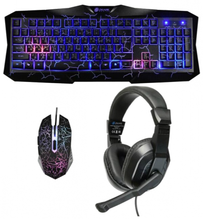 Игровой комплект Oklick Hs-Hkm100g черный 2.2м мониторы оголовье Hs-Hkm100g (арт-8344) Макеевка