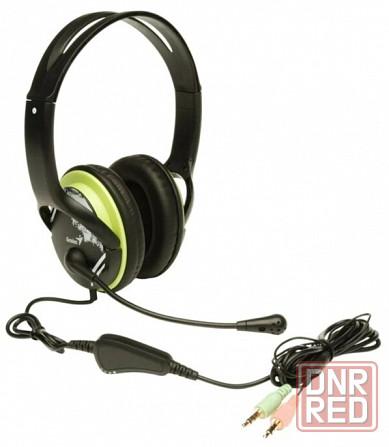 Компьютерная гарнитура Genius Hs-400a, черный/зеленый (арт-5996) Макеевка - изображение 1