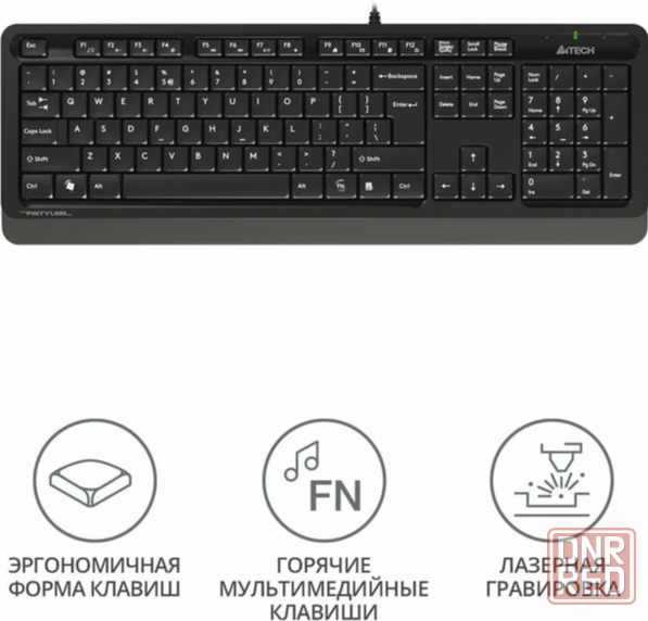 Клавиатура A4tech Fstyler Fk10 черный/серый Usb (арт-1956) Макеевка - изображение 1