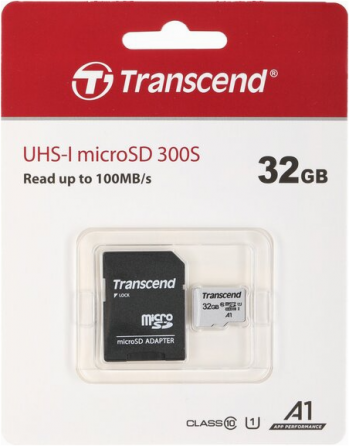 Карта памяти 32gb Transcend Ts32gusd300s-A Microsdhc Class 10 U1 300s + адаптер (арт-7265) Макеевка