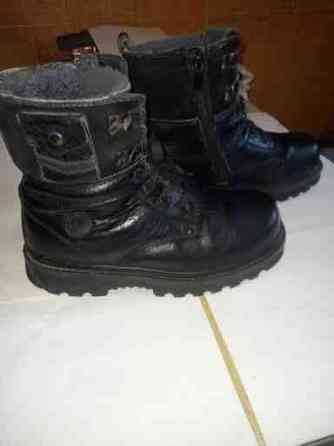 Ботинки зимние мужские б\у кожа р-р39-40 чёрные Донецк