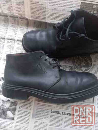 Ботинки мужские чёрные б\у деми кожа р-р40 Донецк - изображение 1
