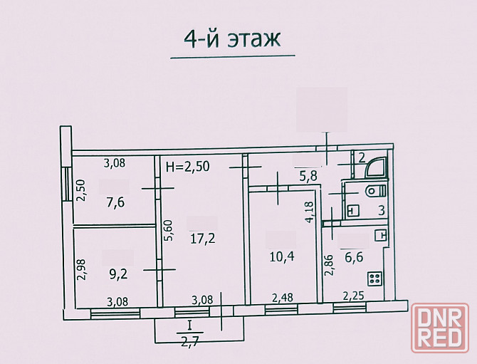 Продам 4-х комн. кв., 61 кв.м., 4/5 эт., автономное отопление - Макеевка, кв-л Гвардейский, Пушка Макеевка - изображение 11