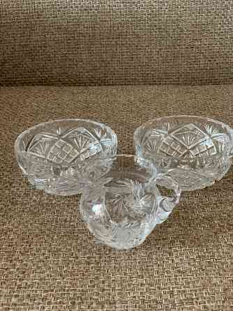Хрустальные конфетницы и молочник Донецк