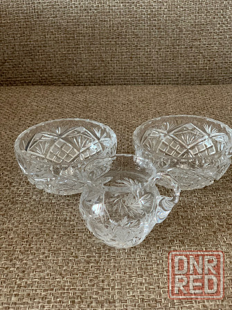Хрустальные конфетницы и молочник Донецк - изображение 1