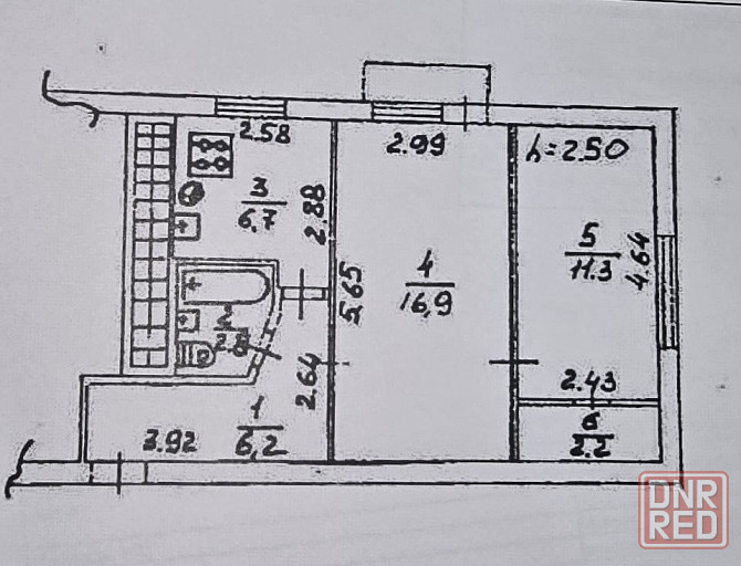 2-к. квартира, 47,2 м², 4/4 эт. Донецк - изображение 1