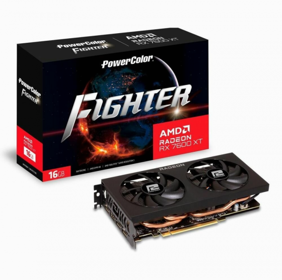 Видеокарта Powercolor Rx7600xt Fighter 16gb Gddr6 128bit 3xdp Hdmi 2fan Rtl (арт-2765) Макеевка