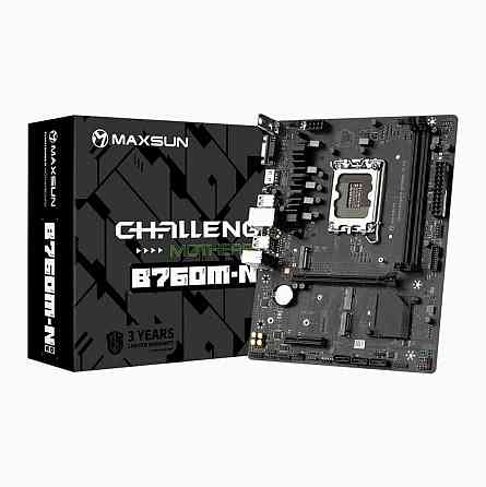 Материнская плата Maxsun Ms-Challenger B760m-N D5 1700, B760, 2xddr5, Matx, Rtl (арт-1528) Макеевка