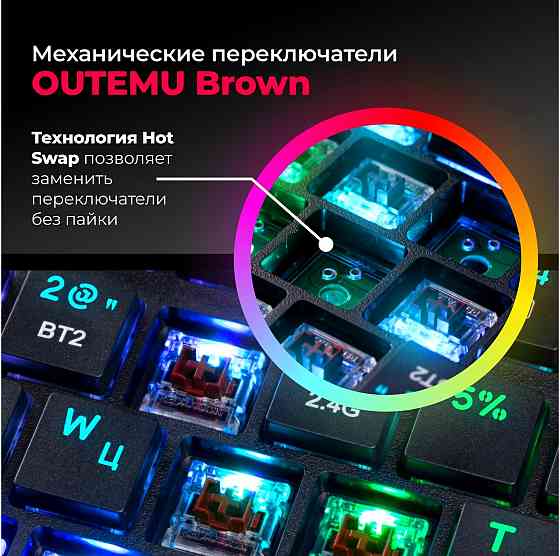 Беспроводная механическая клавиатура для компьютера Redragon Anubis Rgb (80%) (арт-1186) Макеевка