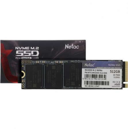 Твердотельный накопитель Ssd M.2 Nvme Netac Nv2000 512gb Pcie Nvme 3.0 X4 3d Nand Nt01nv2000-512-E4x Макеевка