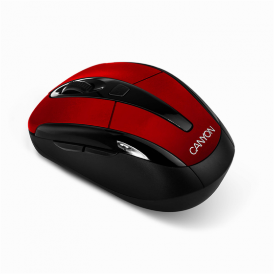 Мышь Canyon Cnr-Msow06r (Jucnrmsow06r) оптический, 1600dpi, черный/красный, беспроводная (арт-9536) Макеевка