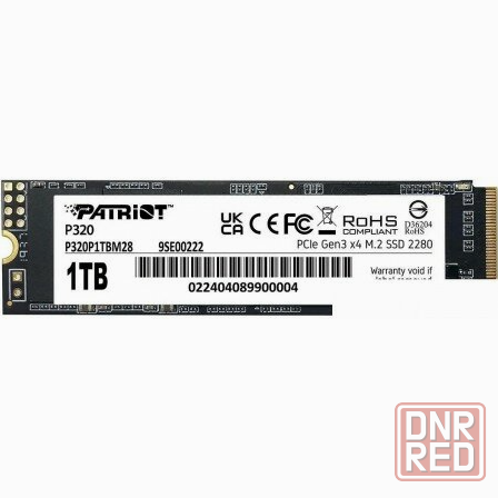 Твердотельный накопитель Ssd Patriot P320 1tb P320p1tbm28, M.2 2280, Pci Express 3.0 X4 (арт-1654) Макеевка - изображение 1